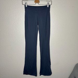 Alo Yoga Blue Mid Rise Wide Leg Leggings Pull On Elastic Waist Athletic Active